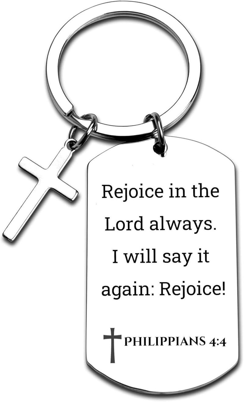 GiftYou Inspirational Scripture Metal Key Chains with Cross Pendant - Bible Verse Keychain Religious Gift for Christian - Image 1